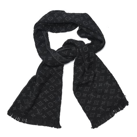 louis vuitton black and brown scarf|louis vuitton black wool scarf.